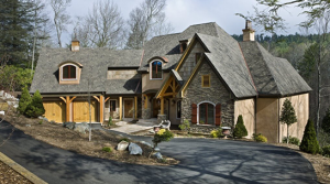 Mountain Home Featuring Wooden Trusses